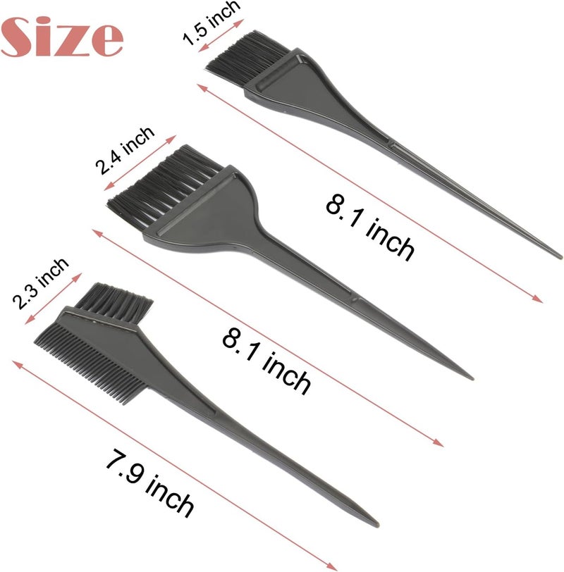 JFFX 4 Pcs Hair Dye Color Brush and Bowl Set, Includes Mixing Bowl, Tint Comb and Brushes, Professional Salon Highlighting Tools for Hair Dyeing - Image 3